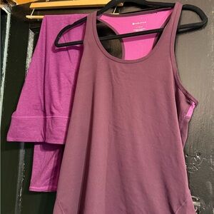 Fabletics Purple Tank and Leggings Set